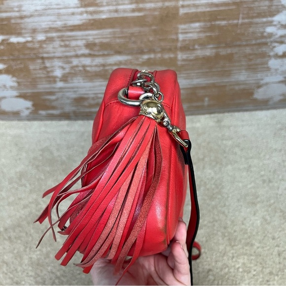Valentino Signature Mia Crossbody Purse Poppy Red Preppy Classy Summer Tassel - Picture 12 of 15